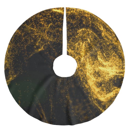 Fluid Gold: Abstracte schoonheid Kerstboom Rok (Voorkant)