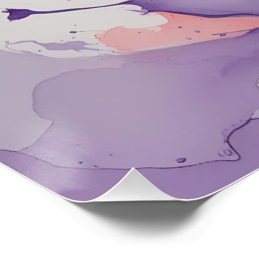 Fluid Harmony – Abstracte Waterverf in Blauwgroen, Perfect Poster (Hoek)