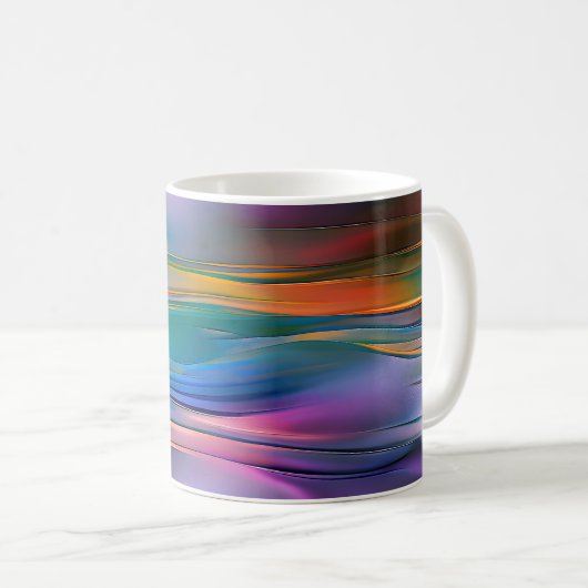 "Fluid Horizons" hedendaagse Abstracte kunst Koffiemok (Voorkant rechts)