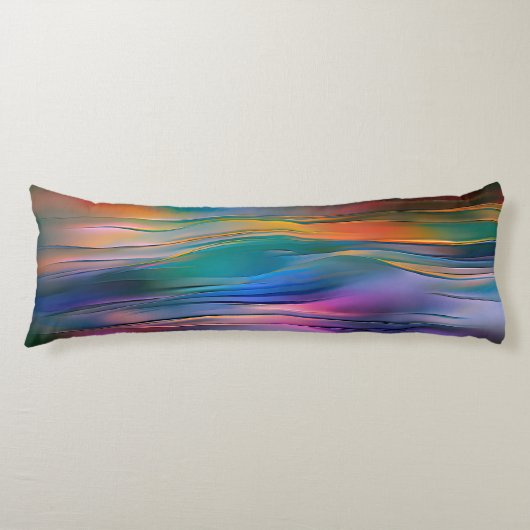 "Fluid Horizons" hedendaagse Abstracte kunst Lichaamskussen (Voorkant)