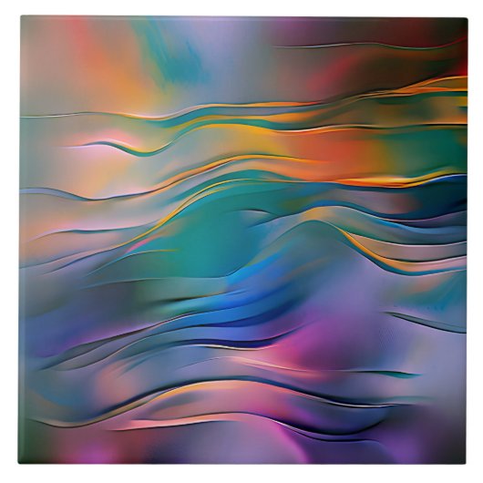 "Fluid Horizons" hedendaagse Abstracte kunst Tegeltje (Voorkant)