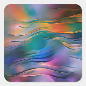 "Fluid Horizons" hedendaagse Abstracte kunst Vierkante Sticker (Voorkant)