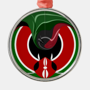 Fluid Kenya Flag Hakuna Matata Metalen Ornament