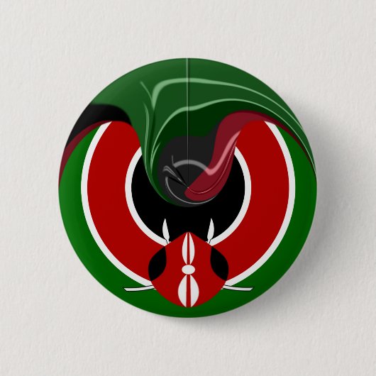 Fluid Kenya Flag Hakuna Matata Ronde Button 5,7 Cm (Voorkant)