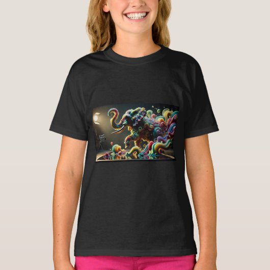 Fluid Majesty: De betoverde olifant T-shirt (Voorkant)