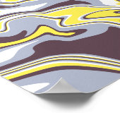 Fluid Marble Art met Geel en Grijs Poster (Hoek)