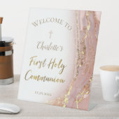 fluid marble | First Communion Reclamebord Met Voetstuk (Insitu)