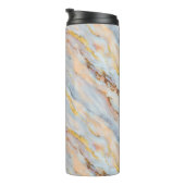 Fluid Marble in Tones of Gray, Peach and Gold  Thermosbeker (Geroteerd rechts)