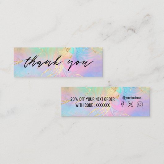 Fluid Marble-kortingskaart Mini Visitekaartje (Voorkant / Achterkant)