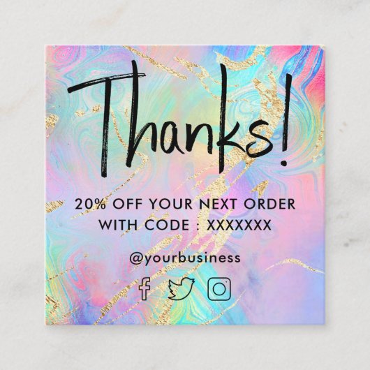 Fluid Marble-kortingskaart Vierkante Visitekaartje (Voorkant)