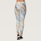 Fluid Marble Pattern with Peach, Gray and Gold Leggings (Achterkant)
