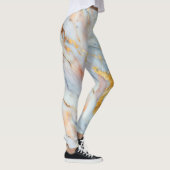 Fluid Marble Pattern with Peach, Gray and Gold Leggings (Rechts)