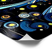 Fluid Moon over landscape Perfect Poster (Hoek)