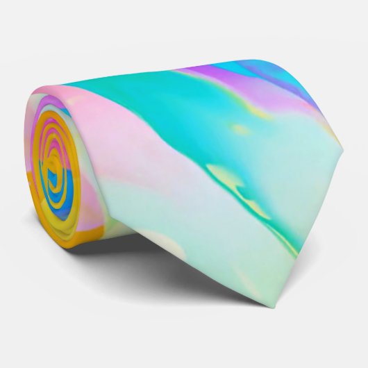 Fluid Neon Abstract Stropdas (Opgerold)