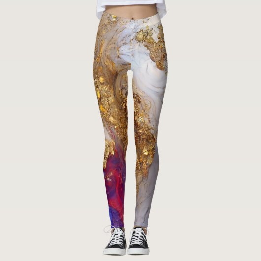 Fluid Paarse en Blue Fusion Leggings (Voorkant)