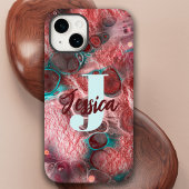 Fluid Paint Rood Blauwgroen Folie Sprankelende Lic Case-Mate iPhone Case