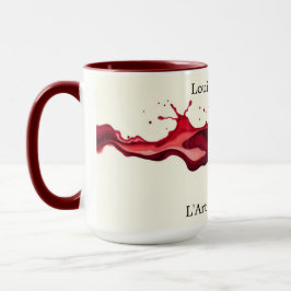 Fluid Red Wine Pour Abstract Art Ceramic Mok