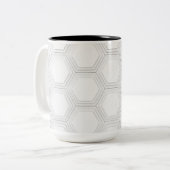 Fluid Symmetry: Het verkennen van Abstracte Ontwer Tweekleurige Koffiemok (Voorkant links)