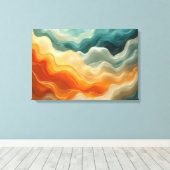 Fluid Wave Abstract Canvas Afdruk (Insitu (Houten vloer))