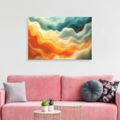 Fluid Wave Abstract Canvas Afdruk (Insitu (Woonkamer))