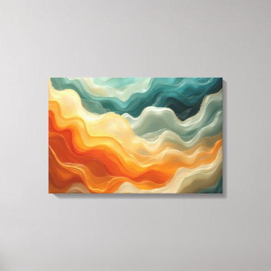 Fluid Wave Abstract Canvas Afdruk (Voorkant)