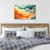 Fluid Wave Abstract Canvas Afdruk (Insitu (Slaapkamer))