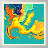Fluidity of Joy: Abstract Waves Poster (Voorkant)