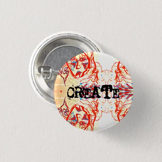 Fluïsiteit, gespiegelde sage-kunst ronde button 3,2 cm (Voorkant /achterkant)