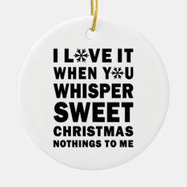 Fluister zachte Kerstmis Onzin Kerstmis Rond Keramisch Ornament