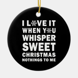 Fluister zachte Kerstmis Onzin Kerstmis Zwart Keramisch Ornament