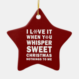 Fluister zachte Kerstmis Onzin Rode & Witte Ster Keramisch Ornament