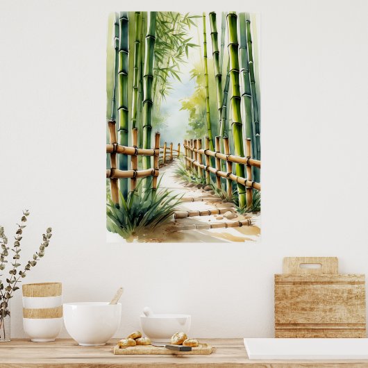 Fluisteren van de Bamboe Grove Poster (Keuken)