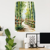 Fluisteren van de Bamboe Grove Poster (Thuiskantoor)