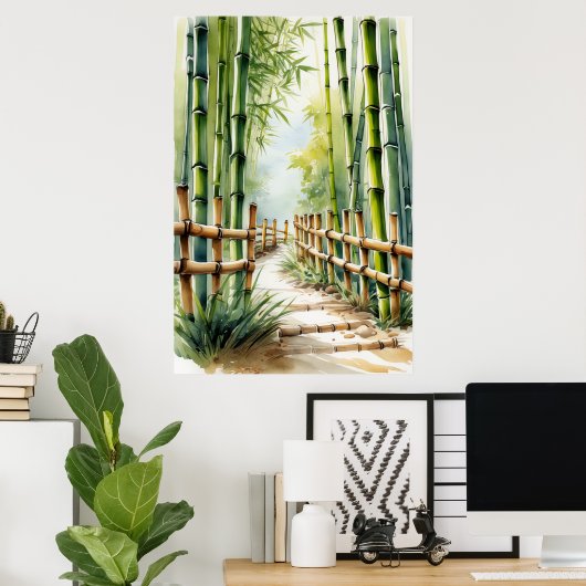 Fluisteren van de Bamboe Grove Poster (Thuiskantoor)