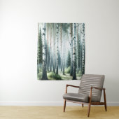 Fluisteren van de berk: betoverende woudtapijt wandkleed (In situ)