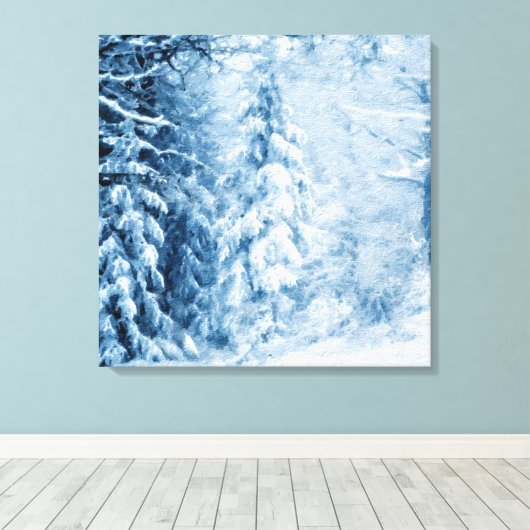 Fluisteren van de winter canvas afdruk (Insitu (Houten vloer))