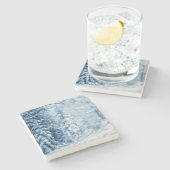 Fluisteren van de winter stenen onderzetter (Zijkant)