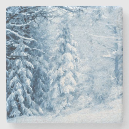Fluisteren van de winter stenen onderzetter (Voorkant)