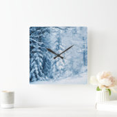 Fluisteren van de winter vierkante klok (Huis)