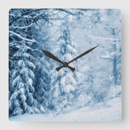Fluisteren van de winter vierkante klok (Voorkant)