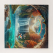 Fluisteren van Fantasy: Eenhoorn's Cascade in de h Legpuzzel (Horizontaal)