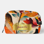Fluisteren van Herfst Floral Dopp Kit Toilettasje (Achterkant)
