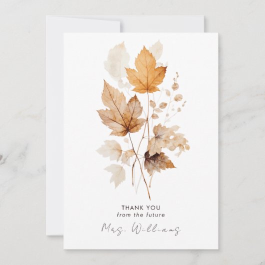 Fluisteren van Herfst Vrijgezellenfeest Dank u Bedankkaart (Voorkant)