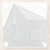 Fluisteren van het verleden glazen onderzetter (Achterkant)