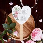 Fluisteren van Liefde Roze Rose Pioen Trouwprogram Handwaaier