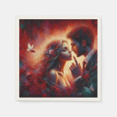Fluisteren van Liefde Valentijn Papier Servet - Ro (Voorkant)