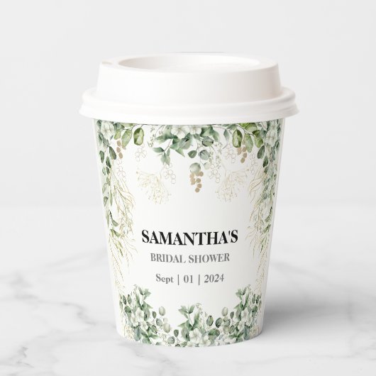 Fluisteren van Natuur: Botanische Bliss Vrijgezell Papieren Bekers (Achterkant)