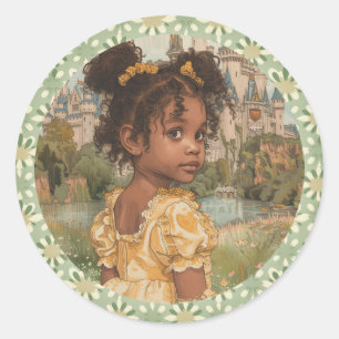 Fluisteren van Royalty: Zwarte Prinses Kronieken Ronde Sticker
