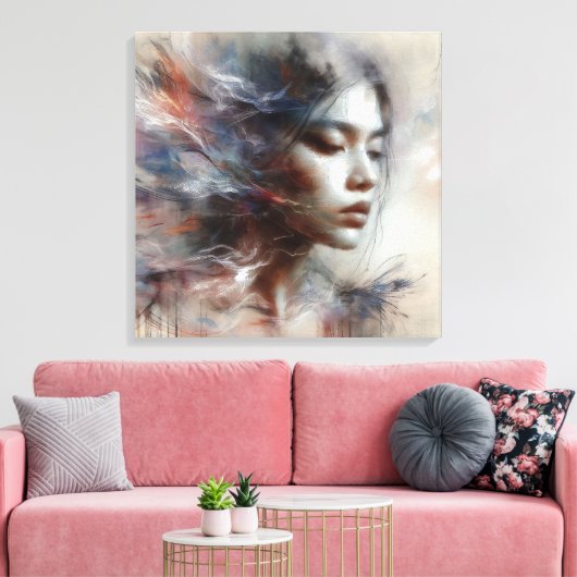 Fluisteren van Serenity: Een Visie van Genade Canvas Afdruk (Insitu (Woonkamer))