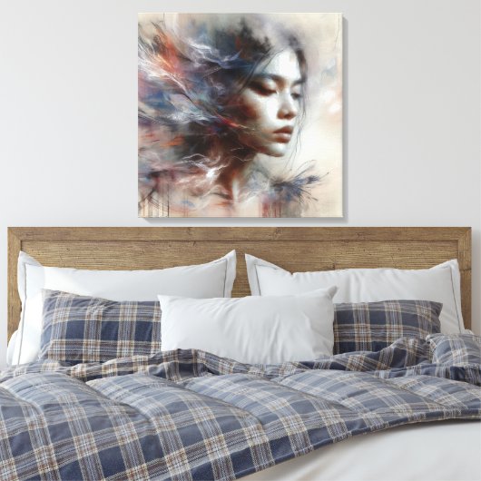 Fluisteren van Serenity: Een Visie van Genade Canvas Afdruk (Insitu (Slaapkamer))